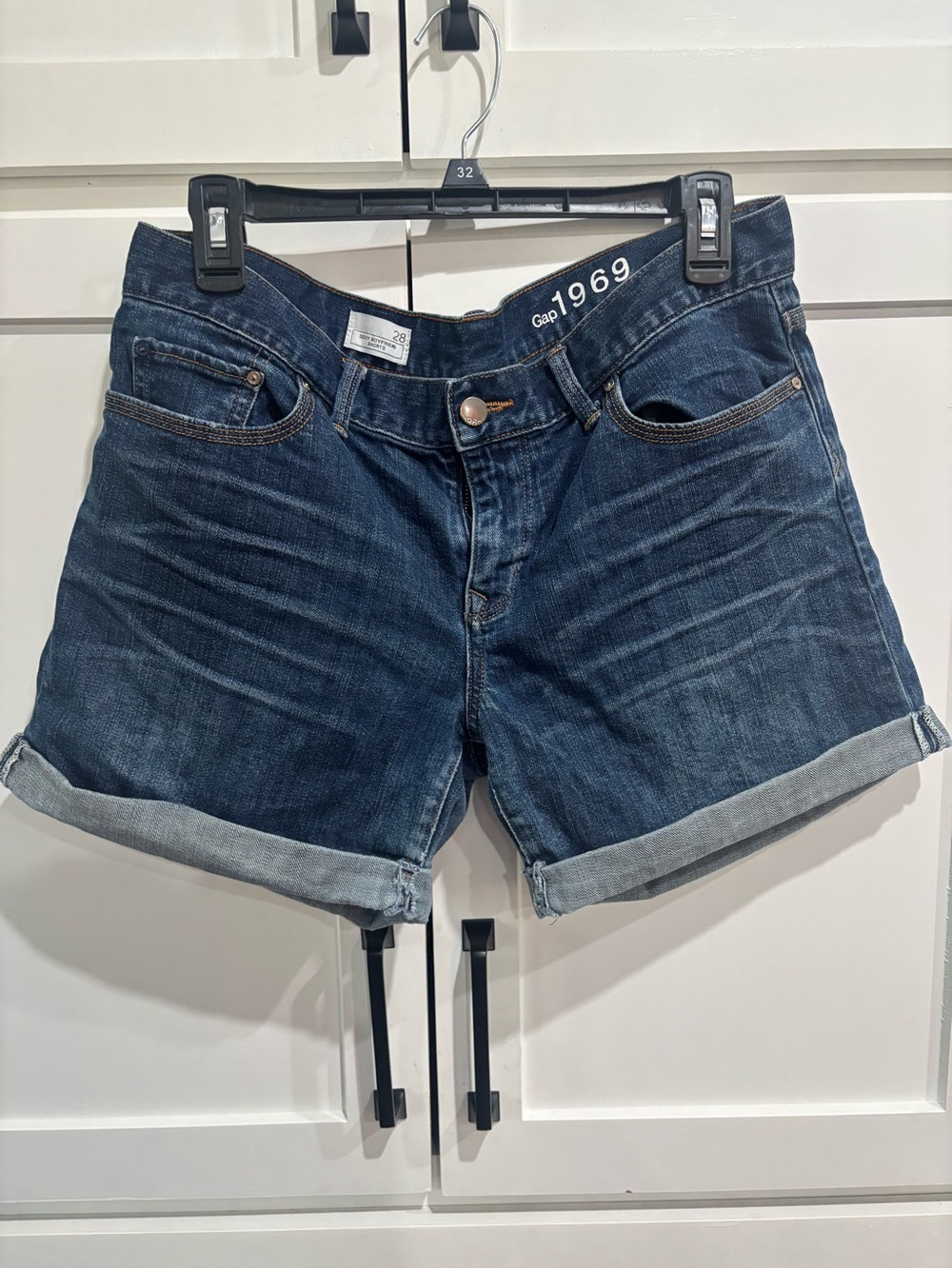 GAP Dark Blue Rolled Cuff Denim Shorts